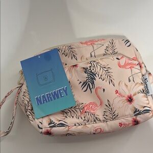 Flamingo Print Cosmetic Bag - Pink